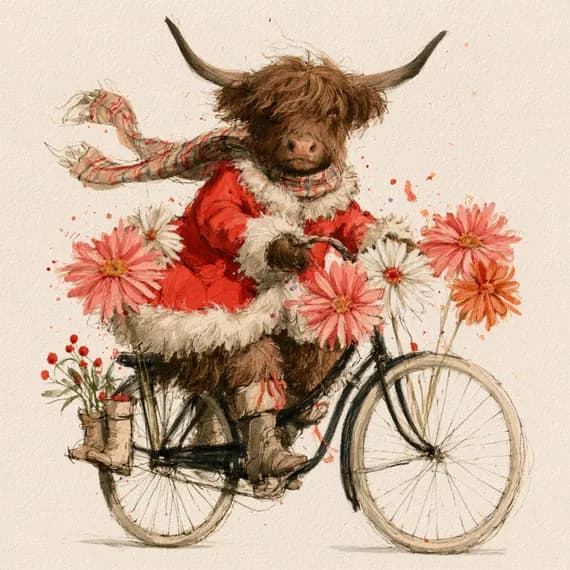 21 Whimsical Highland Cow Clipart PNG β watercolor clipart transparent PNG instant download