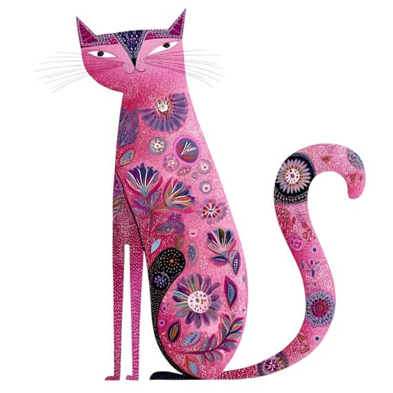 35 Pink Floral Cat Clipart PNG β view 6 β watercolor clipart transparent PNG instant download