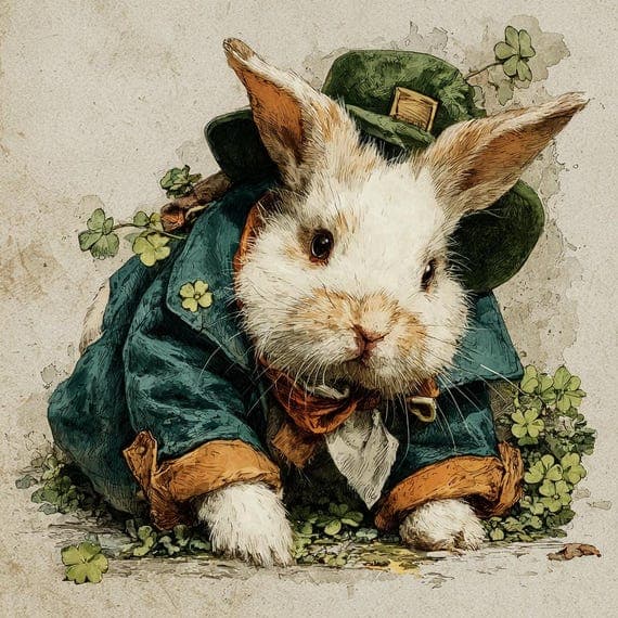 15 JPG St Patricks Bunny Clipart, Watercolor Irish Rabbit Printable, S β view 6 β watercolor clipart transparent PNG instant download