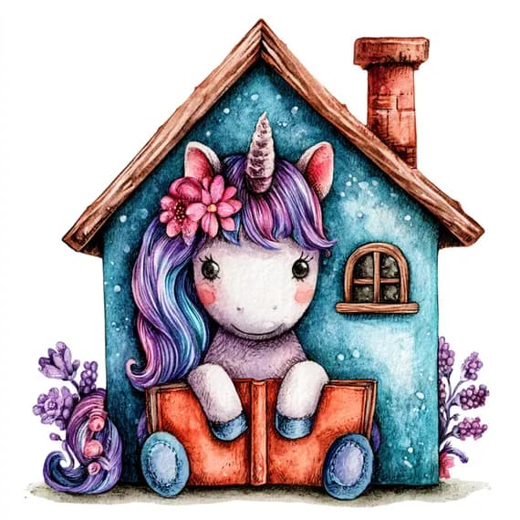 21 Whimsical Baby Unicorn Clipart PNG β view 6 β watercolor clipart transparent PNG instant download
