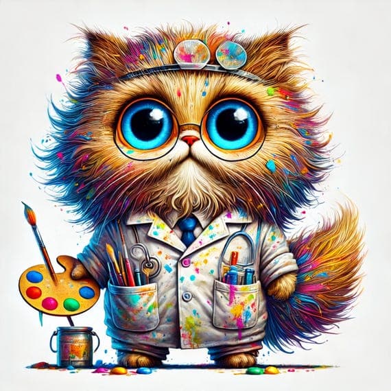 Whimsical Cats Clipart – 10 Quirky Illustrations (Digital Download) — view 3 — watercolor clipart transparent PNG instant download