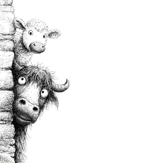 35 Funny Peeking Animal Sketch Clipart โ view 4 โ watercolor clipart transparent PNG instant download