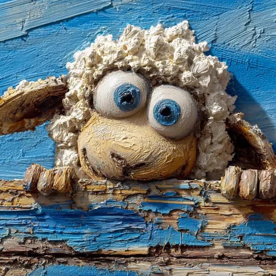 22 Peeking Sheep Impasto Art Clipart (JPG) β view 4 β watercolor clipart transparent PNG instant download