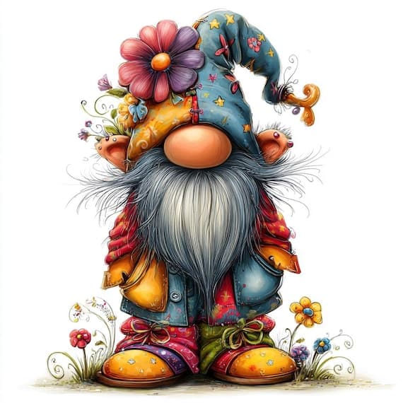 15 Colorful Gnome Clipart Set – Whimsical Watercolor Fantasy Illustrat — view 5 — watercolor clipart transparent PNG instant download
