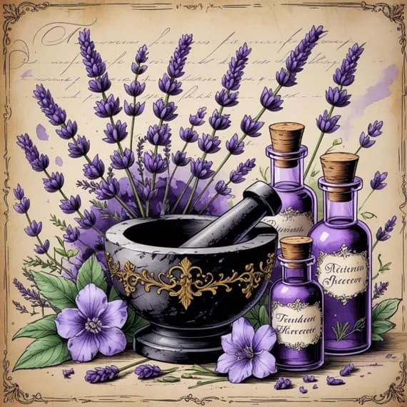 18 Lavender Apothecary Clipart (JPG) β view 4 β watercolor clipart transparent PNG instant download
