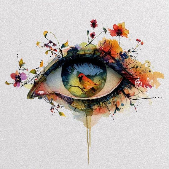 Floral Bird Eye Watercolor Clipart β view 8 β watercolor clipart transparent PNG instant download
