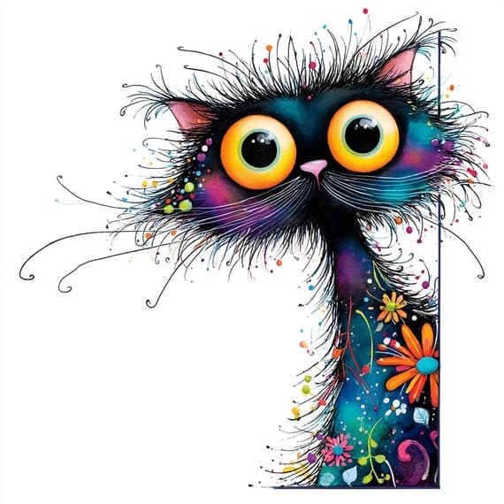 20 Quirky Cat Stationery Pages β view 7 β watercolor clipart transparent PNG instant download