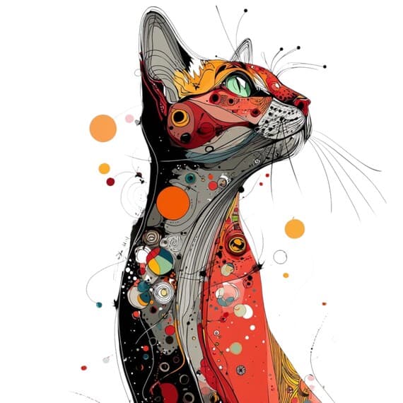 30 Abstract Floral Cat Eye Clipart (JPG) β view 4 β watercolor clipart transparent PNG instant download