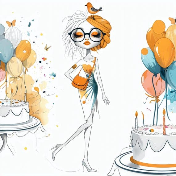 Watercolor Birthday Girl Clipart β view 6 β watercolor clipart transparent PNG instant download
