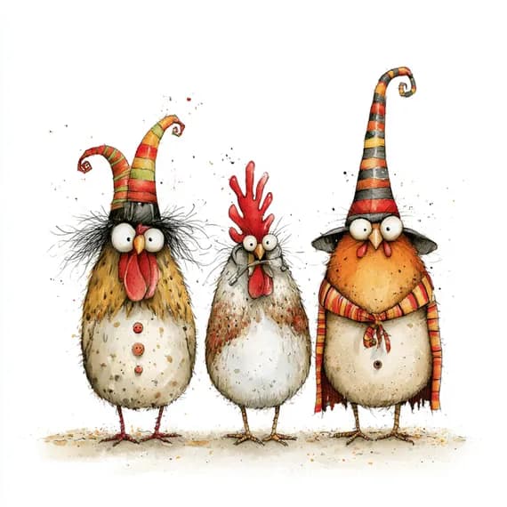29 Whimsical Rooster Clipart PNG β view 5 β watercolor clipart transparent PNG instant download