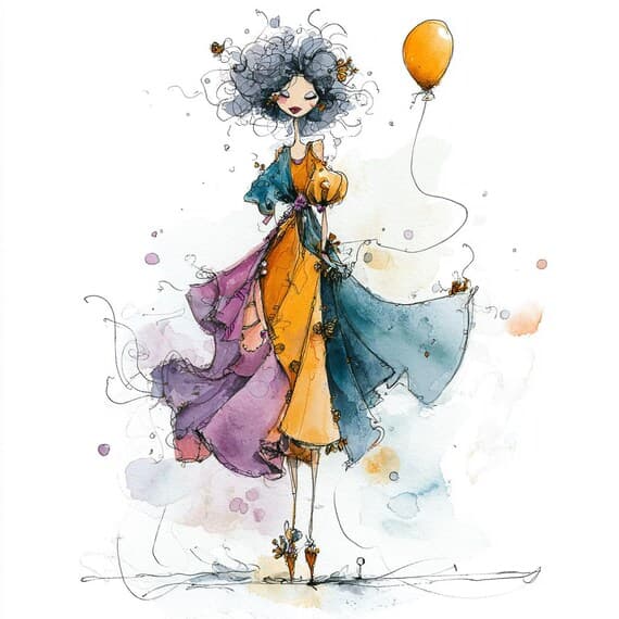 Watercolor Birthday Girl Clipart β view 6 β watercolor clipart transparent PNG instant download