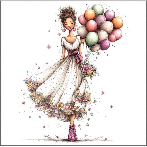 15 Whimsical Bride Clipart PNG β view 7 β watercolor clipart transparent PNG instant download