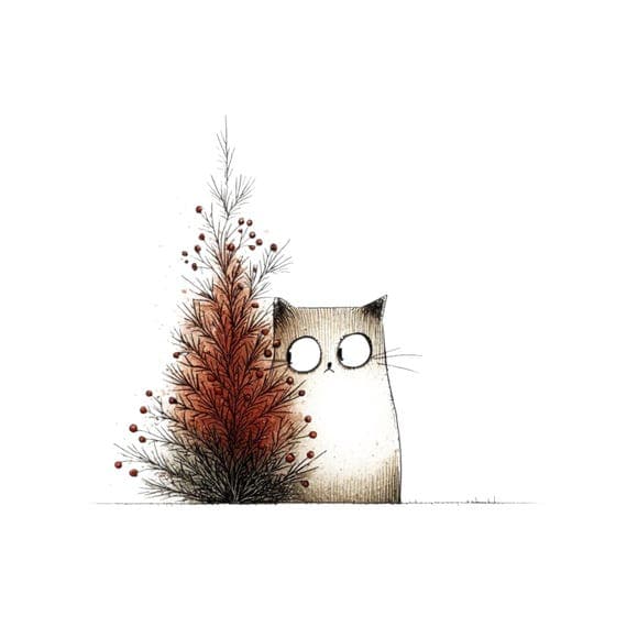 Funny Christmas Cat Clipart – Holiday Cats in Santa Hats (Digital Down — view 8 — watercolor clipart transparent PNG instant download