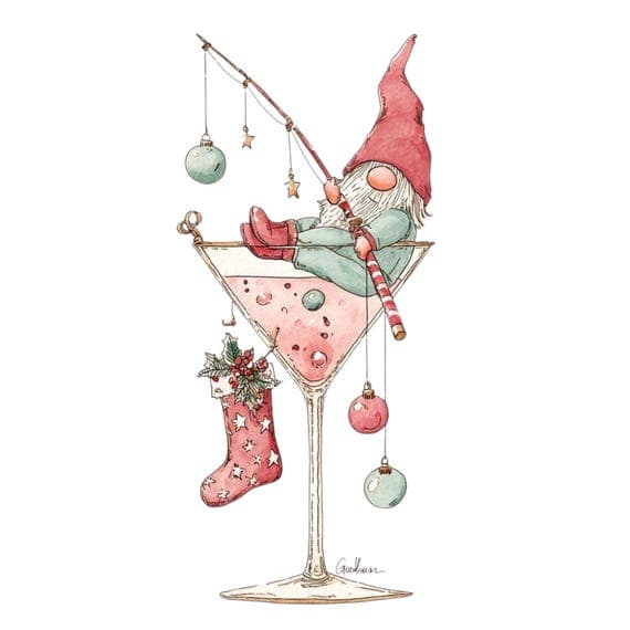 15 Christmas Gnome Clipart β watercolor clipart transparent PNG instant download