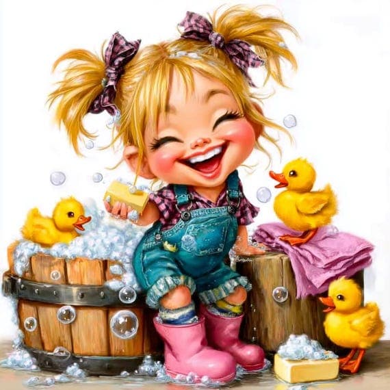Watercolor Duckling Bath Clipart β view 8 β watercolor clipart transparent PNG instant download