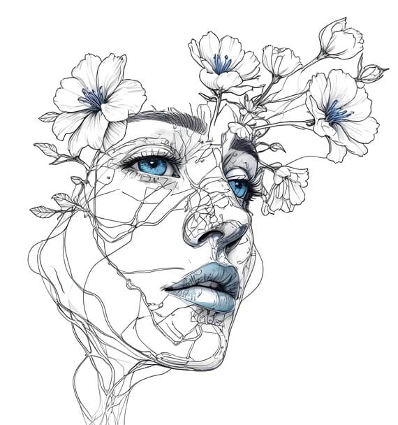 1000 + Floral Women Watercolor Clipart Printable for Wall Art Prints D β view 4 β watercolor clipart transparent PNG instant download