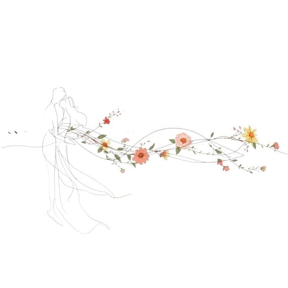 25 One Line Couple Floral Clip Art — view 7 — watercolor clipart transparent PNG instant download