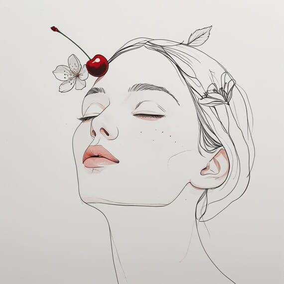 20 Floral Woman Portrait Art β view 8 β watercolor clipart transparent PNG instant download