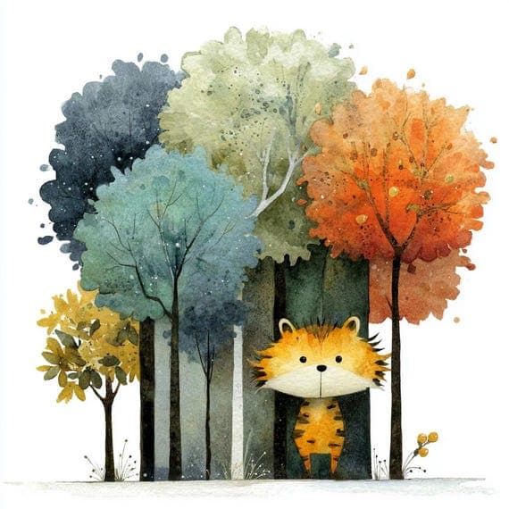 25 Whimsical Woodland Animal Clipart, Watercolor Forest Friends Printa β view 7 β watercolor clipart transparent PNG instant download