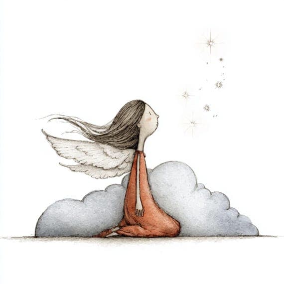 16 Minimal Angel Clipart (JPG) β view 3 β watercolor clipart transparent PNG instant download