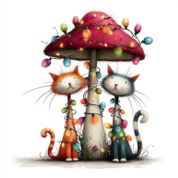 30 Watercolor Christmas Cats & Snowman Clipart (PNG) β view 2 β watercolor clipart transparent PNG instant download