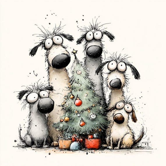 30 Watercolor Christmas Dog Clipart (JPG) β view 3 β watercolor clipart transparent PNG instant download