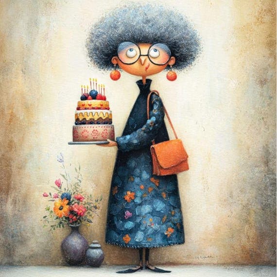 20 Happy Birthday Woman Clipart (JPG) β view 2 β watercolor clipart transparent PNG instant download