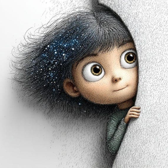 15 Peeking Dreamy Child Clipart (JPG) β view 2 β watercolor clipart transparent PNG instant download
