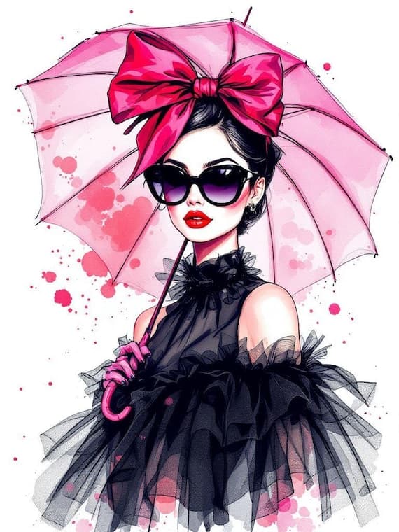 15 Watercolor Woman with Umbrella Clipart — watercolor clipart transparent PNG instant download