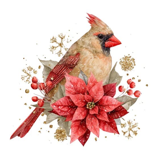 15 Christmas Cardinal Bird Clipart Png β view 8 β watercolor clipart transparent PNG instant download