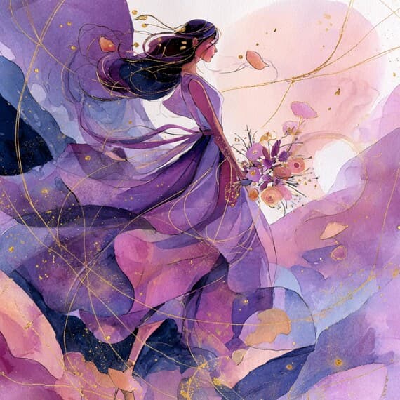Floral Dress Woman Clipart β view 4 β watercolor clipart transparent PNG instant download