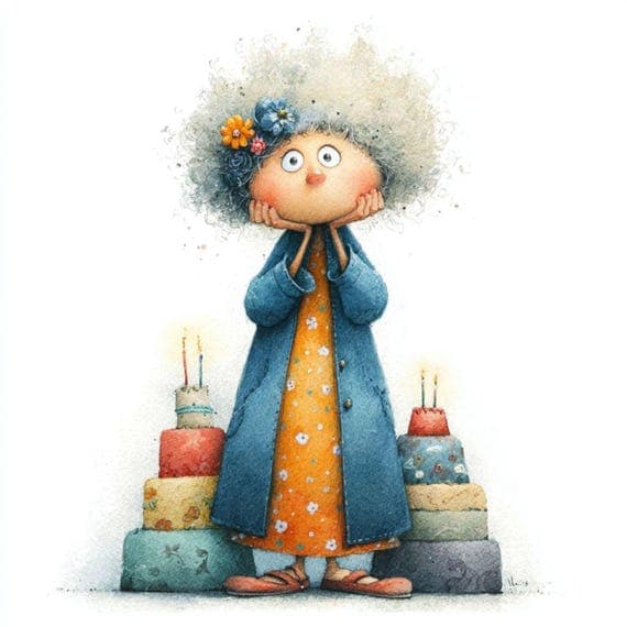20 Happy Birthday Woman Clipart (JPG) β view 5 β watercolor clipart transparent PNG instant download