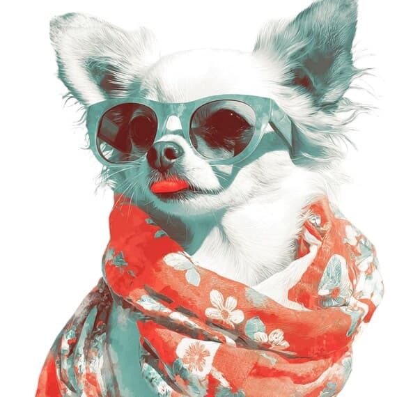 Chihuahua Chic Clipart Bundle β view 2 β watercolor clipart transparent PNG instant download