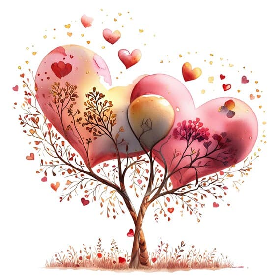 Watercolor Heart Tree Clipart β view 4 β watercolor clipart transparent PNG instant download