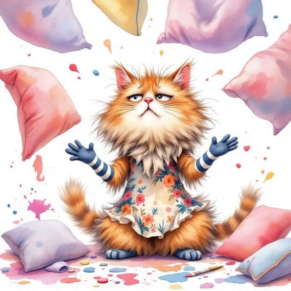 Funny Cat Watercolor Clipart β view 6 β watercolor clipart transparent PNG instant download