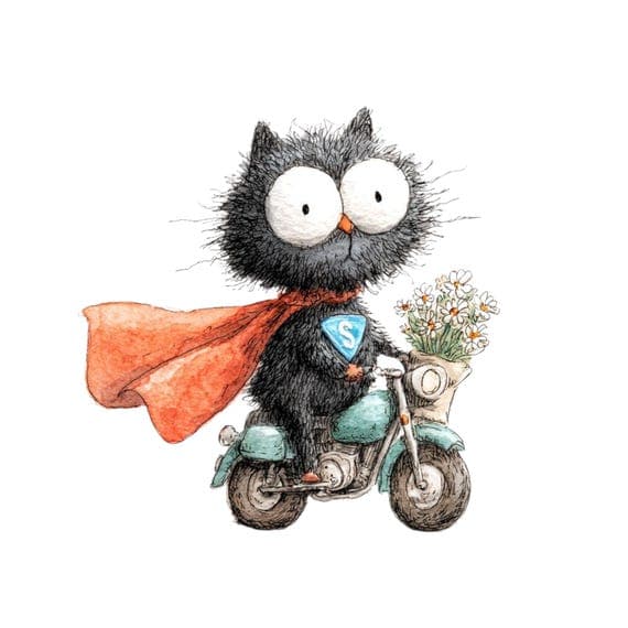30 Super Hero Cat Clipart (JPG ) β view 3 β watercolor clipart transparent PNG instant download