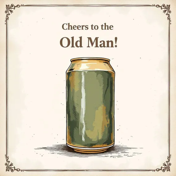 Funny Dad Beer Can Art, Retro Father's Day Gift (Digital Download) β view 5 β watercolor clipart transparent PNG instant download