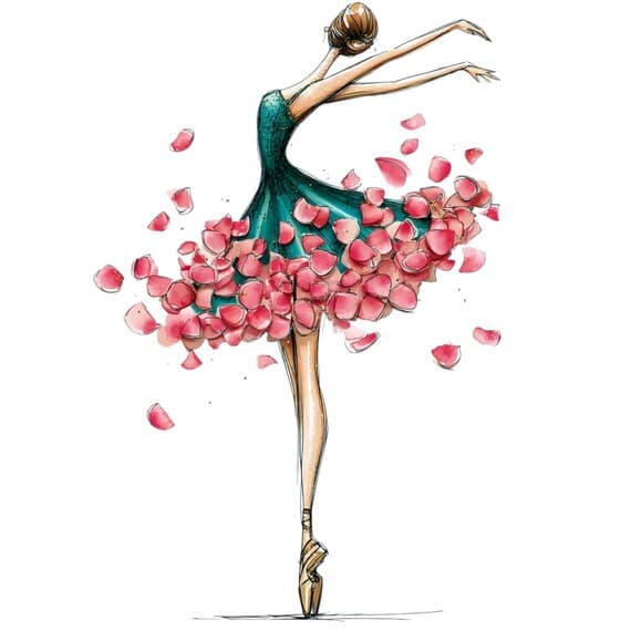 20 Floral Dress Girl Clipart (JPG) β view 7 β watercolor clipart transparent PNG instant download
