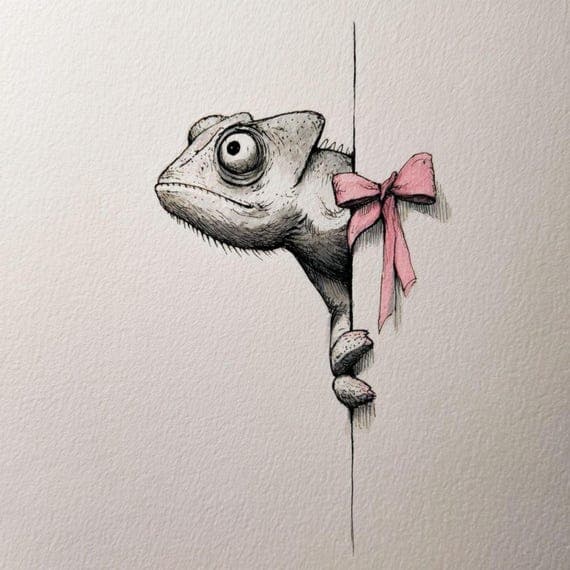 12 Quirky Gecko Clipart β view 4 β watercolor clipart transparent PNG instant download