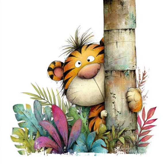 Watercolor Peekaboo Jungle Animals Clipart β view 8 β watercolor clipart transparent PNG instant download