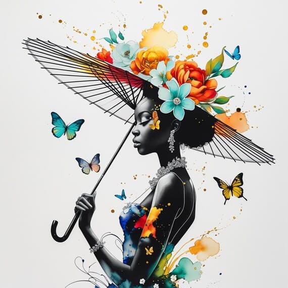 Black Woman Watercolor Clipart β view 2 β watercolor clipart transparent PNG instant download