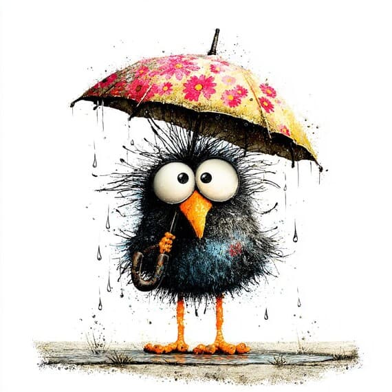 20 Quirky Rainy Bird PNG Clipart, Colorful Watercolor Bird Illustratio β view 3 β watercolor clipart transparent PNG instant download