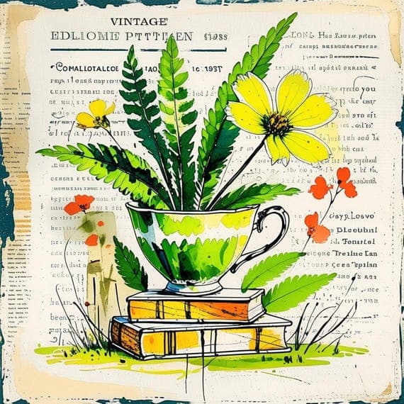 Floral Teacup Watercolor Clipart β view 6 β watercolor clipart transparent PNG instant download