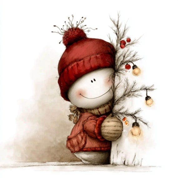 15 Peeking Snowman Clipart (JPG) β view 2 β watercolor clipart transparent PNG instant download