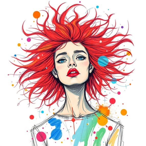 Abstract Woman Face Clipart β watercolor clipart transparent PNG instant download