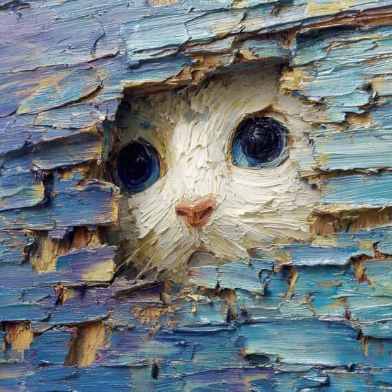 15 Peeking Textured Cat Art Clipart (JPG) β view 3 β watercolor clipart transparent PNG instant download