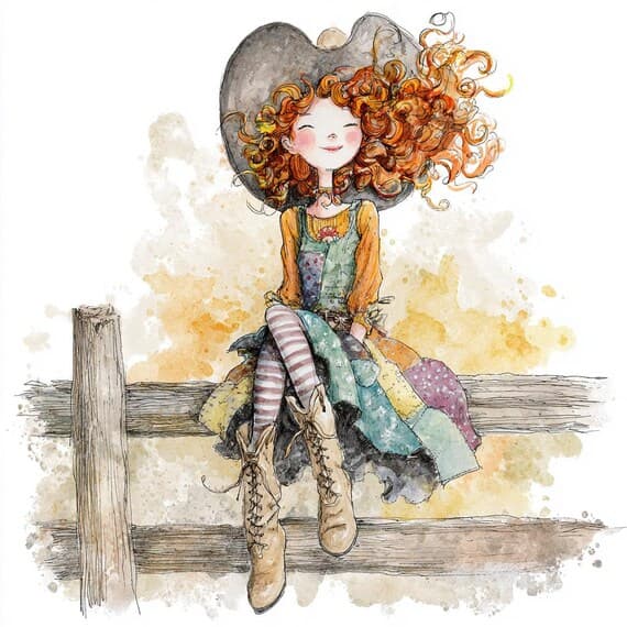 12 Quirky Cowgirl and Highland Cow Clip Art Set β view 4 β watercolor clipart transparent PNG instant download