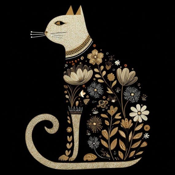 25 Ornate Cat Clipart (JPG) β view 5 β watercolor clipart transparent PNG instant download