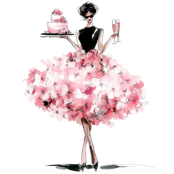 20 Birthday Girl Clipart PNG β view 7 β watercolor clipart transparent PNG instant download