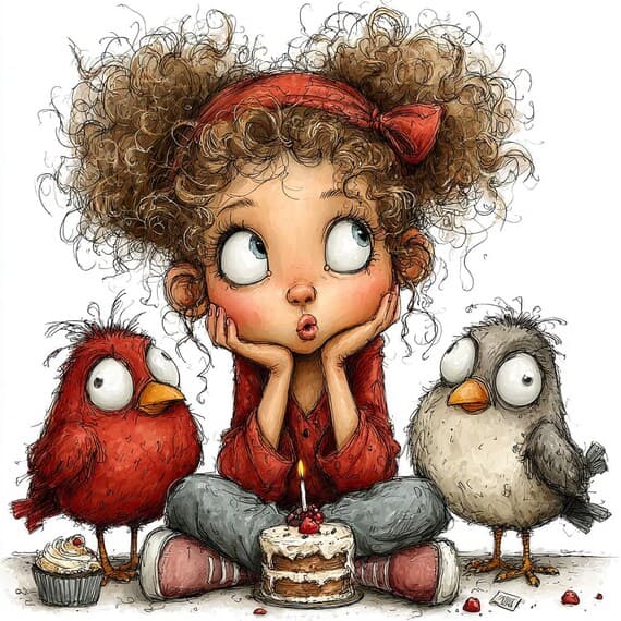 20 Birthday Girl Watercolor Clipart, Birds Printable (Digital Download β view 4 β watercolor clipart transparent PNG instant download